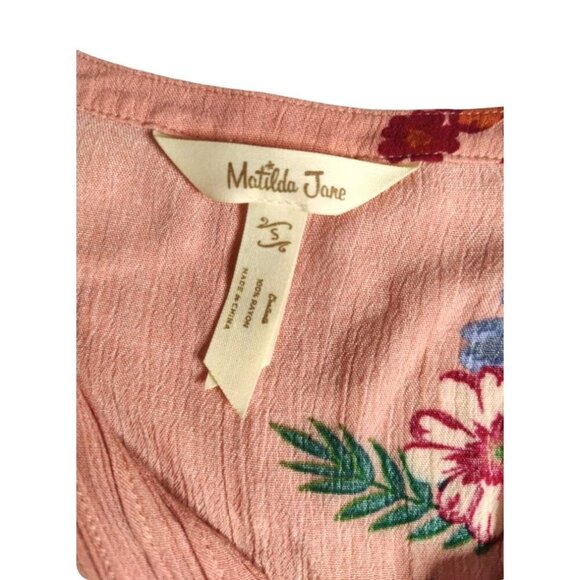 Matilda Jane Dress Womens Small Pink Floral Babydoll Mini Lets Go Out - Picture 8 of 11